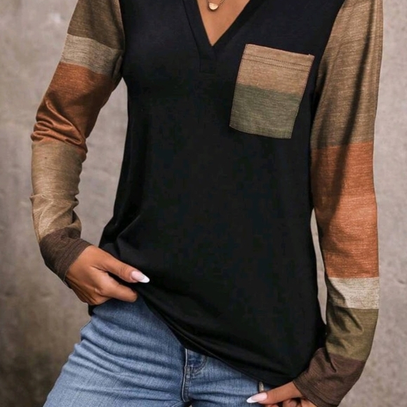 Black long sleeve top M - Picture 3 of 5